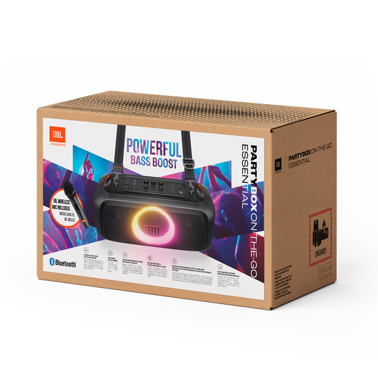 JBL PartyBox On-the-Go Essential - Black - Portable party speaker with built-in lights and wireless mic - Detailshot 15