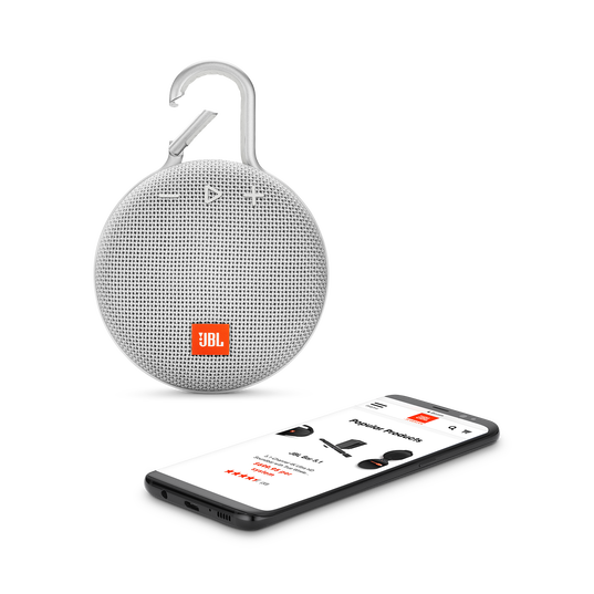 JBL Clip 3 - Steel White - Portable Bluetooth&reg; speaker - Detailshot 1