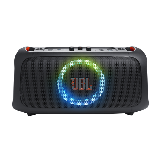 JBL PartyBox On-the-Go Essential - Black - Portable party speaker with built-in lights and wireless mic - Front