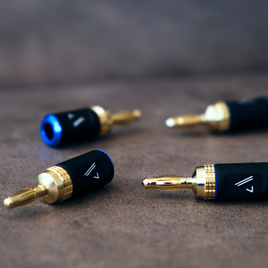 Austere V Series Banana Adapters 2 Pair - Black - Austere V series aDesign banana adpt for spkr cable 2 pair - Front