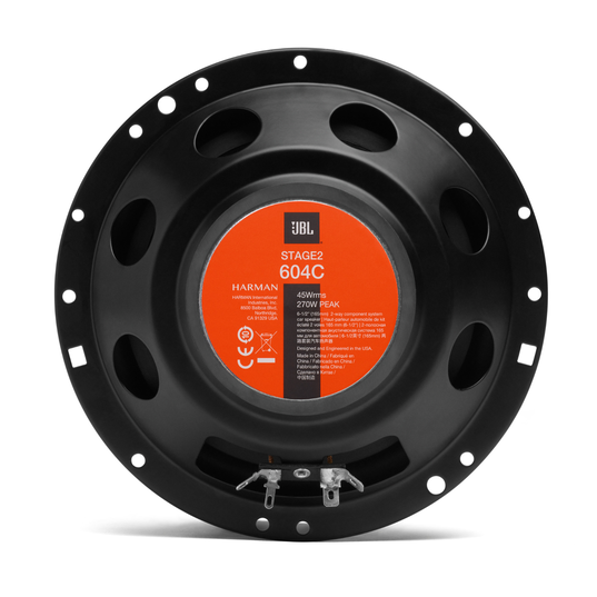 JBL Stage2 604C - Black - 6-1/2" (160mm) Two Way Component Speaker System - Back