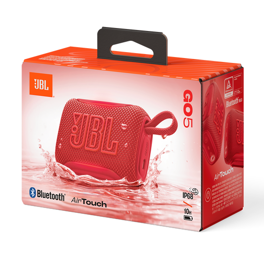 JBL Go 5 - Red - Ultra-portable waterproof and drop-proof speaker with JBL legendary sound and ambient edge lighting - Detailshot 9