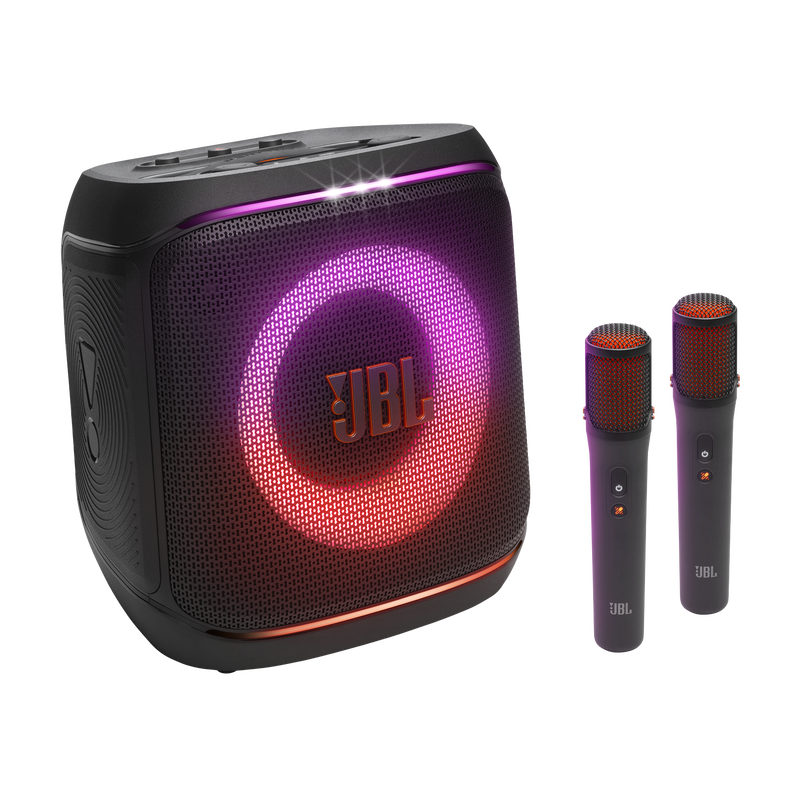 JBL PartyBox Encore 2 Plus with two wireless microphones