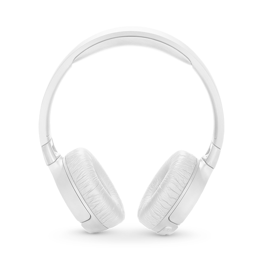 JBL Tune 600BTNC - White - Wireless, on-ear, active noise-cancelling headphones. - Front