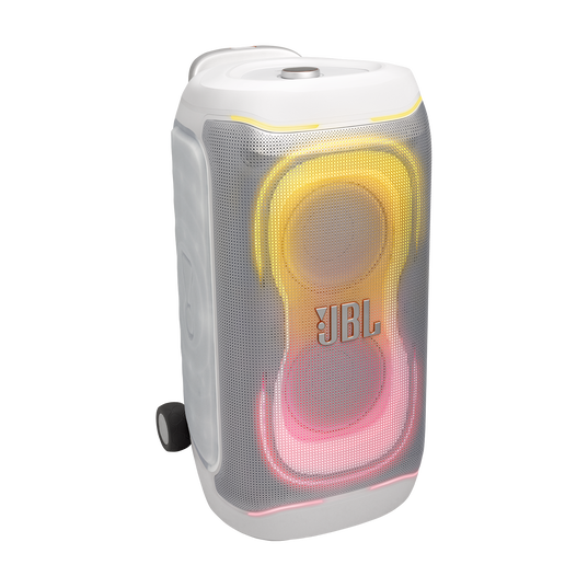 JBL PartyBox 330 - White - Portable party speaker with JBL legendary sound, futuristic lighting, a telescopic handle and wide wheels. - Hero