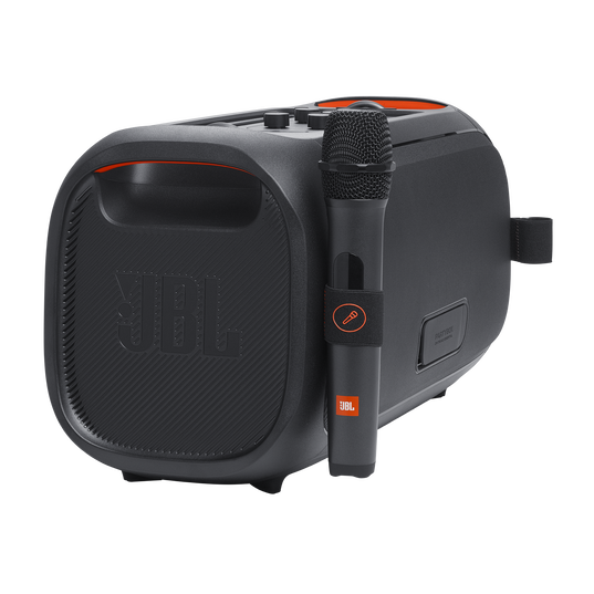 JBL PartyBox On-the-Go Essential - Black - Portable party speaker with built-in lights and wireless mic - Detailshot 11